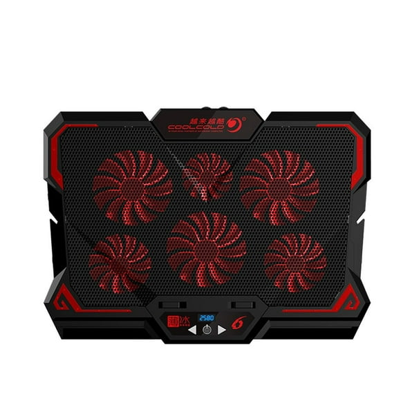 COOLCOLD Coolcold K38 Laptop Cooling Pad with 6 Adjustable Fans, Ergonomic Design, Silent Operation, and Non-Slip Base for 17-Inch Devices