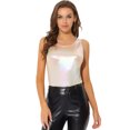 thumbnail image 1 of Disfraz de Halloween Camiseta Sin Mangas Con Cuello En U, Elástico, Ajustado, Brillante Y Metálico Brillante Para Mujer albaricoque S, 1 of 6