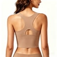 thumbnail image 4 of Nfurl Longline Sports Bras for Women High Impact Molded Cup Racerback Sports Bra High Support Push up Wireless Workout Gym Yoga Crop Tops Khaki,XL, 4 of 5