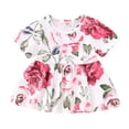 thumbnail image 3 of Daqian Baby Girls Clothes Baby Girls Floral Crop Tops+Hole Pants Jean Toddler Kids Clothes Sets Toddlers Girls Clothes Size 2T-5T Clearance White (18-24M)90, 3 of 9