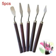 Aofa 5Pcs Stainless Steel Mixed Palette Knife Oil Painting Scraper Spatula Tools