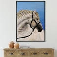 thumbnail image 2 of Close Up Of White Horse In The Furrow 12 in x 20 in Framed Painting Canvas Art Print, by Designart, 2 of 5