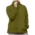 thumbnail image 2 of ELFINDEA Womens Coats Jackets for Women Solid Colored Hooded Long Sleeved , Windbreaker, Sun , Outdoor Sports Womens Tops Army Green S, 2 of 6
