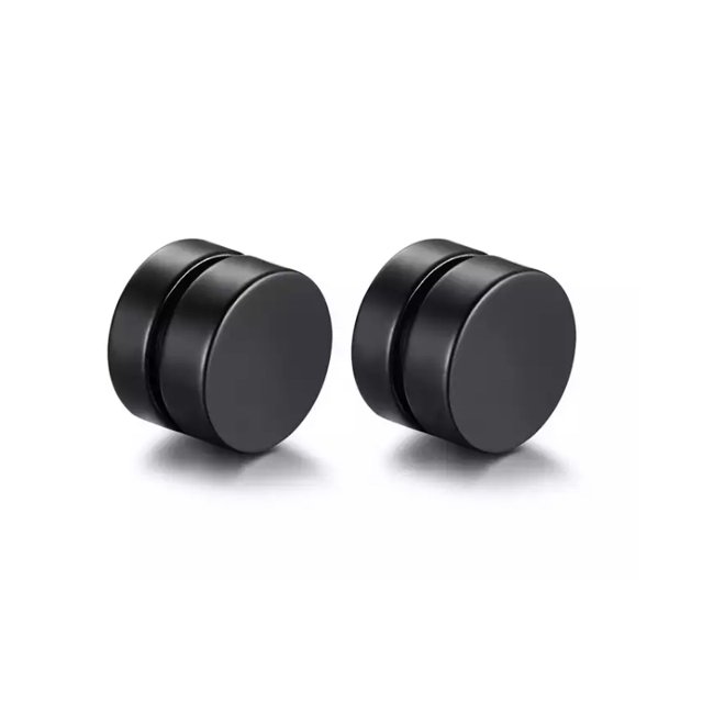 Aros magnéticos con forma de cuentas negras, no perforados, 8 mm (par)
