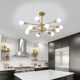 thumbnail image 4 of ZXNYH 6-Light Modern Sputnik Chandelier, Mid Century Black Gold Ceiling Chandeliers,E26 Base,Branch Height Adjustable Pendant Lighting Fixture for Kitchen Island Dining Room Living Room Bedroom, 4 of 8