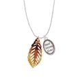 thumbnail image 2 of Delight Jewelry Acrylic Medium Leaf Mixed Brown and Yellow Best Mom Ever Charm Necklace, 2 of 4