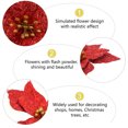 thumbnail image 3 of 6 piezas de pequeñas flores navideñas de doble capa, artificiales, simuladas, para decorar., 3 of 7