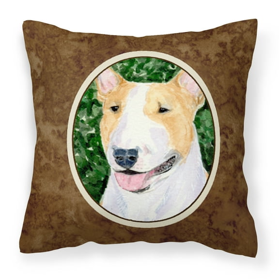 Carolines Treasures SS8873PW1414 Bull Terrier Fabric Decorative Pillow, 14Hx14W, multicolor