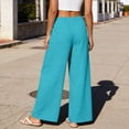 thumbnail image 5 of Szhihuiw Wide Leg Pants Woman Casual Button High Waisted Summer Trousers with Pockets Trendy Womens Clothes, 5 of 7