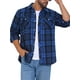 thumbnail image 5 of Camisas de manga larga ajustadas de botones con bolsillo para hombres INSPIRE CHIC en colores contrastantes, 2XL, negro y azul, 5 of 7