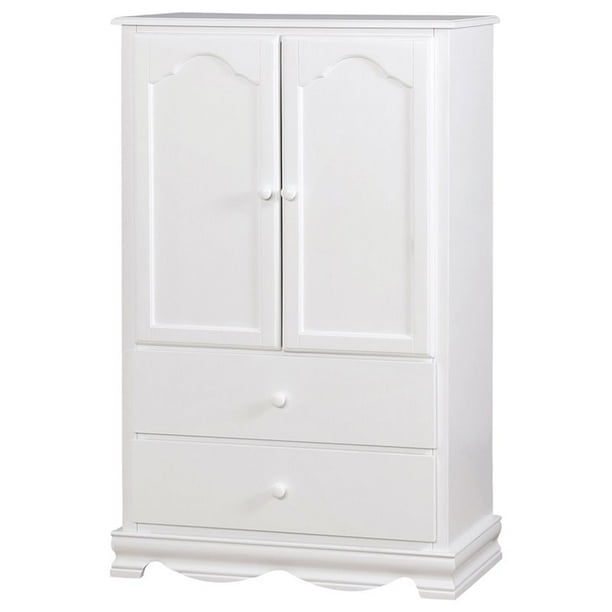 Furniture Of America Poppy Transitional Solid Wood Wardrobe Armoire In White Com Furniture Of America Poppy Transitional, Solid Wood Wardrobe Armoire