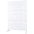 thumbnail image 3 of DUOSONG Outdoor & Indoor Privacy Screen Metal Privacy Screen 76" H×48" W, Freestanding Decorative Privacy Screen For Deck Balcony Patio, Privacy Fence Panels For Outside Lawn Garden Ps119 White White, 3 of 11