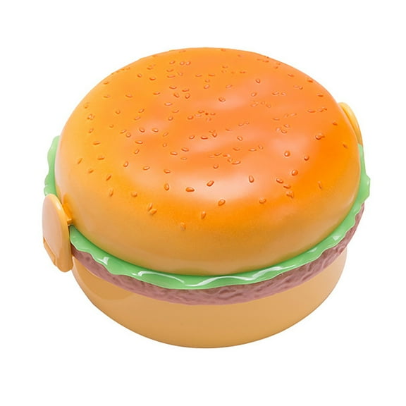 Portable 3 Tier Microwaveable Hamburger Bento for Fresh Food Storage and Easy Heating Lunch Solution