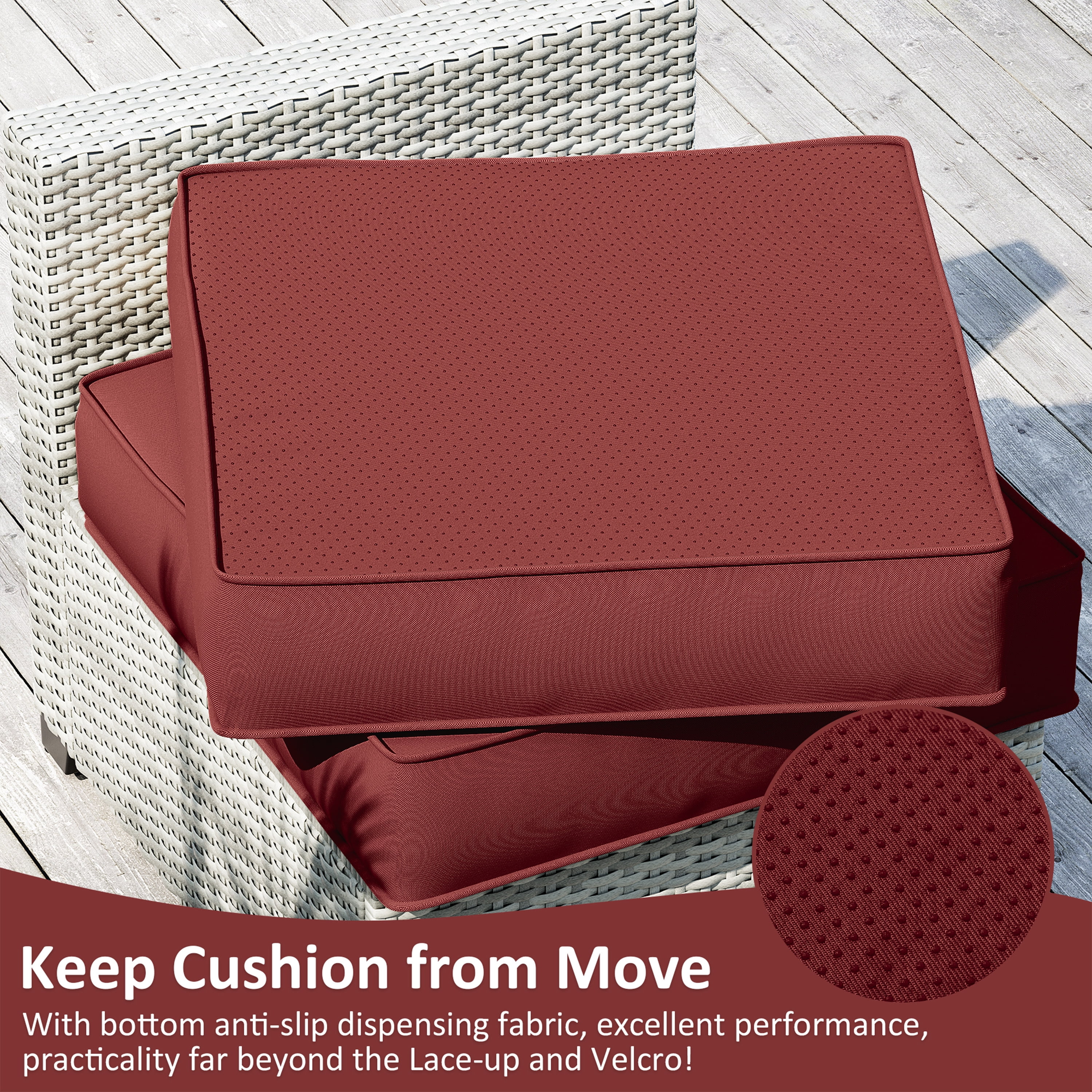 Pakunoda 9Pcs Outdoor Cushion Covers for Patio Furniture, Washable Reusable Outdoor Slipcovers for Cushions Replacement Cover with Zipper for Sofa Couch, Cover Only, Burgundy