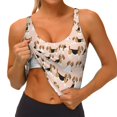thumbnail image 3 of Salouo Beagle Dog On Brown Print Sports Bras for Women,Womens Round Neck Sports Bra Workout Crop Tank Tops Padded with Built in Shelf Yoga Bra-Medium, 3 of 8