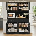 thumbnail image 2 of Homfa 71'' Tall 2 Drawer Kitchen Pantry Buffet Hutch, 4 Door Freestanding Cupboard Storage Cabinet, Black, 2 of 7