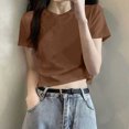 thumbnail image 4 of NuoCaiYun Summer Women Tops Casual, Summer Women's Casual Printing Round Neck Short Sleeve Short Style T-Shirt Tops, 4 of 6