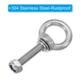 thumbnail image 4 of Uxcell M8 x 50mm Lifting Shoulder Eye Bolt 304 Stainless Steel Lifting Ring Threaded Eyebolt with Nuts and Washers 5Pcs, 4 of 5