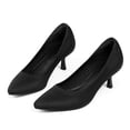thumbnail image 2 of LuckLilac Women's Pumps 2.1inch Shoes Slip-Resistant Dress Shoes, Low Kitten Heel, Pointy Toe, Black Knit,9M, 2 of 5