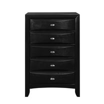 Global Furniture USA Linda Contemporary Black Wooden 5-Drawer Chest