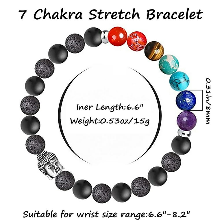 HESHPAWS Buddha 7 Chakra Anti Anxiety Bracelet Stress Relief Natural Crystals Healing Stones Energy Balance Beaded Unisex Bracelet Walmart