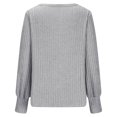thumbnail image 5 of Zedker Sweaters for Women Pleated Casual Long Sleeve Blouses with Smocked Cuffs,Plus Size Gray XL, 5 of 6