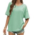 thumbnail image 5 of Summer V Neck Women Short Sleeved Solid T Shirt Tops, 5 of 7
