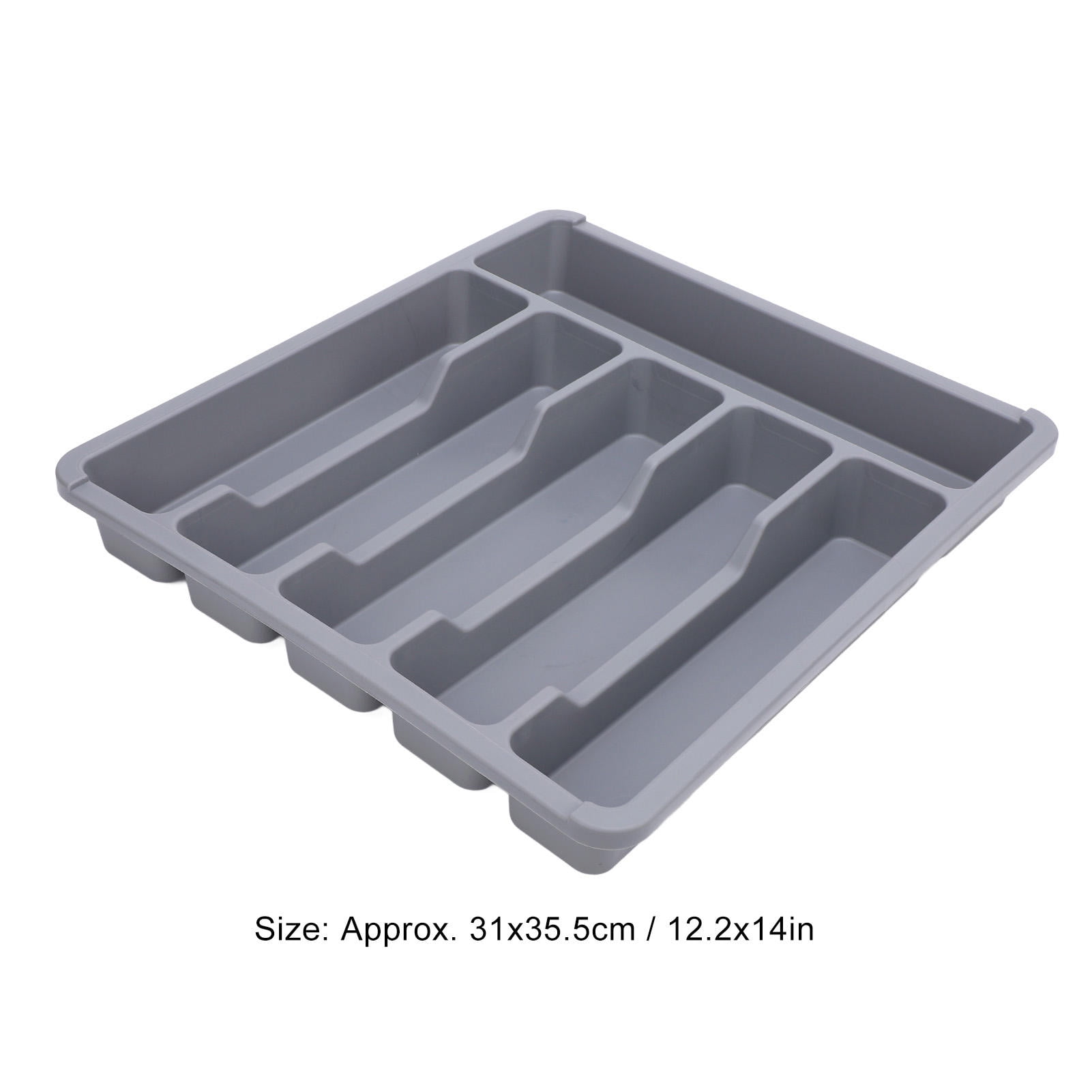 YAHHU Multi‑Compartment Silverware Drawer Organizer – 12.2x14in, Dust‑Proof, ABS Cutlery Tray for Kitchen Utensils, Stylish & Functional