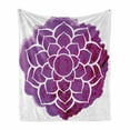 thumbnail image 1 of Purple Mandala Soft Flannel Fleece Throw Blanket, Watercolor Lotus Flower Yoga Boho Style Painbrush Artwork, Cozy Plush for Indoor and Outdoor Use, 60" x 80", Fuchsia White, by Ambesonne, 1 of 6