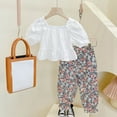 thumbnail image 1 of Qertyioot Ensemble de Printemps et d'Été pour Filles, Imprimé Mignon, T-Shirt à Manches Courtes Confortable à Col Rond et Pantalon, 1 of 5