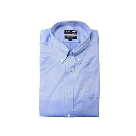 Costco Companies Inc. Kirkland Signature Mens Size Large 16-1/2 (36/37) L/S Dress Shirt, Blue Mini