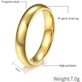 thumbnail image 6 of 4mm/6mm/8mm Tungsten Steel Bands Men's 18K Gold Plating Women's Ring Size 5-13, 6 of 8
