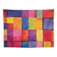 thumbnail image 5 of ONETECH  Abstract Tapestry, Rainbow Colored Geometric Square Shaped Blurry Effects Watercolor Design, Wide Wall Hanging for Bedroom Living Room Dorm,Multicolor Magenta, 5 of 7