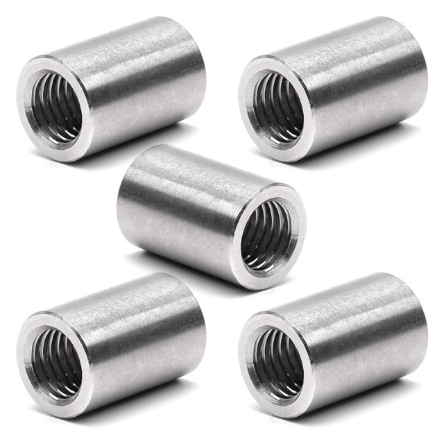 HUGFEGWE M14x20x30mm 5PCS Round Connector Nuts Threaded Sleeve Rod Coupling Nut for Connect Two Threaded Shafts CJB91-25833