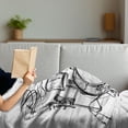 thumbnail image 3 of Rock Music Soft Flannel Fleece Blanket, Doodle Drawing Sketch Drummer Musical Inspirations Monochrome Arrangement, Cozy Plush for Indoor and Outdoor Use, 50" x 70", White and Black, by Ambesonne, 3 of 5