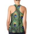 thumbnail image 2 of Peacock Feathers Juniors Burnout Racerback Tank Top Multi X-LG, 2 of 2