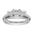 thumbnail image 5 of Solid 14K White Gold Three Stone Engagement Ring Comfort-Fit with CZ Cubic Zirconia Size 8, 5 of 8