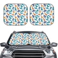 thumbnail image 6 of Lsque Block Dinosaur 2 PCS Windshield Sun Shade | CarFoldable Window Covers | Car Accessories Reflect UV for Universal Cars SUV Truck | Large, 6 of 7