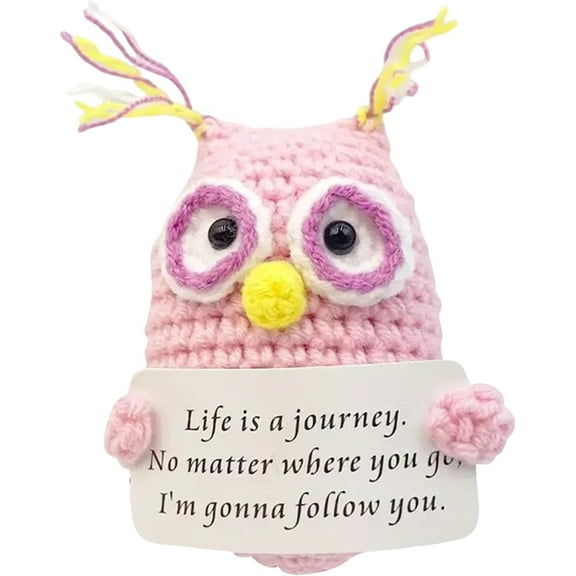 Handmade Emotional Support Crochet Doll, Inspirational Gift with Positive Card, Gift for Friend, Funny Gifts for Coworkers, Women, Birthday (1pc)