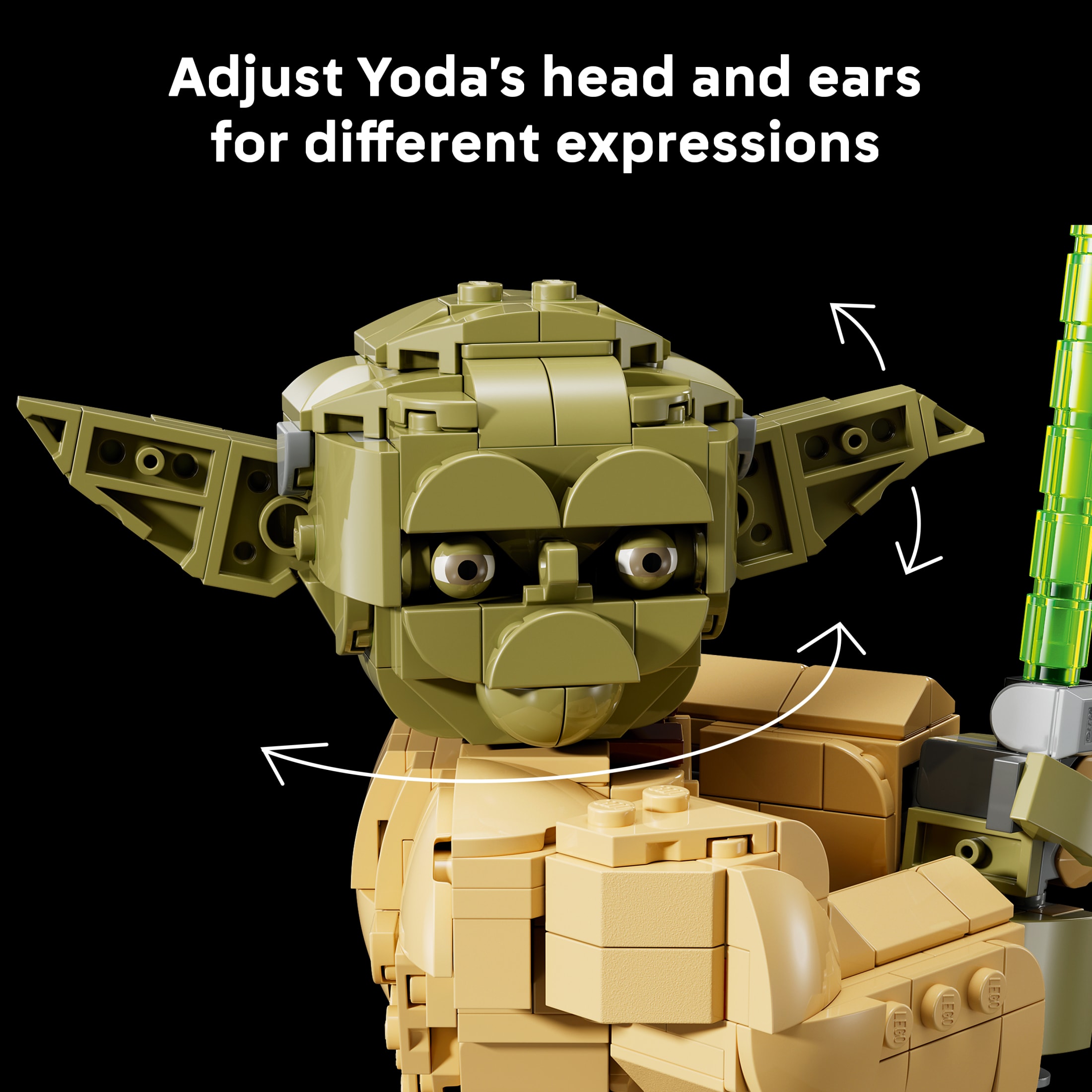 LEGO Star Wars: El Ataque de los Clones Busto de Yoda con Sable de Luz - Set de Construcción Coleccionable para Adultos, Mayores de 18 Años - Regalo de Star Wars para Hombres y Mujeres - Decoración para Dormitorio o Estante - 75438 6