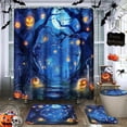 thumbnail image 3 of Fall Shower Curtain Set with Toilet Lid Cover and Non-Slip Rugs, Orange Falling Maple Leaves 4 Pcs Shower Curtains for Bathroom, Hello Autumn Bathroom Set Decor, 3 of 7