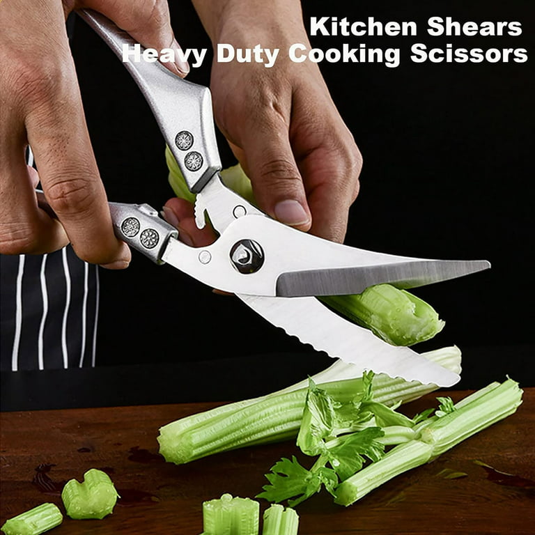 Heavy Duty Stainless Steel Bone-Cut Scissors，Chicken Scissors Kitchen  Scissors Multi-function Fish Chicken Scissors 