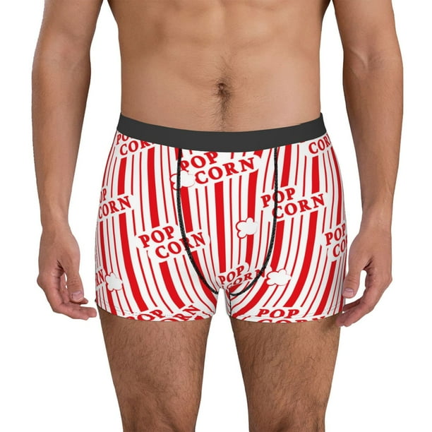 Balery Popcorn 1 Calzoncillos bóxer para hombre, ropa interior de algodón suave y transpirable con cinturilla de nailon-Large