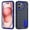 Darkblue+Blue, variant on ELEHOLD for iPhone 13 Pro Max Hybrid Rugged Case with HD Screen Protector,Dual Layer Hard Protective Invisible Kickstand Non-Slip Drop-Proof Shockproof Anti-Scratches Heavy Duty Cover,Red+Black