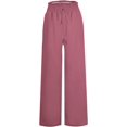 thumbnail image 4 of Women's Versatile Solid Color Series Casual Pants Comfortable Loose High Waist Pants Fashion Strappy Wide Leg Trousers, 4 of 5