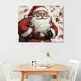 thumbnail image 2 of ONETECH  Framed Wall Art Merry Christmas Wall Decor Funny Santa Claus and Elk Canvas Prints for Living Room Bathroom Home, 2 of 4