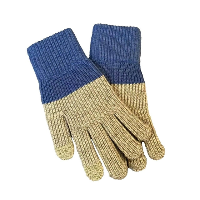 HAming Womens Gloves Color Block Touch Screen Warm Cold Freezing Weather Cable Knit Texting Outdoor Sport Glove