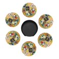 thumbnail image 4 of The Cuphead Show Round Coaster Set Of 6 Tabletop Protection Mats Leather Drink Cup Coasters Kitchen Coffee Decor, 4 of 8