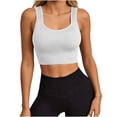 thumbnail image 2 of Sentmoon Camisole à Col Rond Sans Manches T-Shirts Tendance pour Femmes Été Couleur Unie Coupe Régulière Hauts Boho pour Femmes pour Sortir et Concert Blanc P, 2 of 7