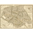 thumbnail image 3 of Galignani, Antonio 24x19 Black Modern Framed Museum Art Print Titled - Plan of Paris and Environs, 1865, 3 of 5